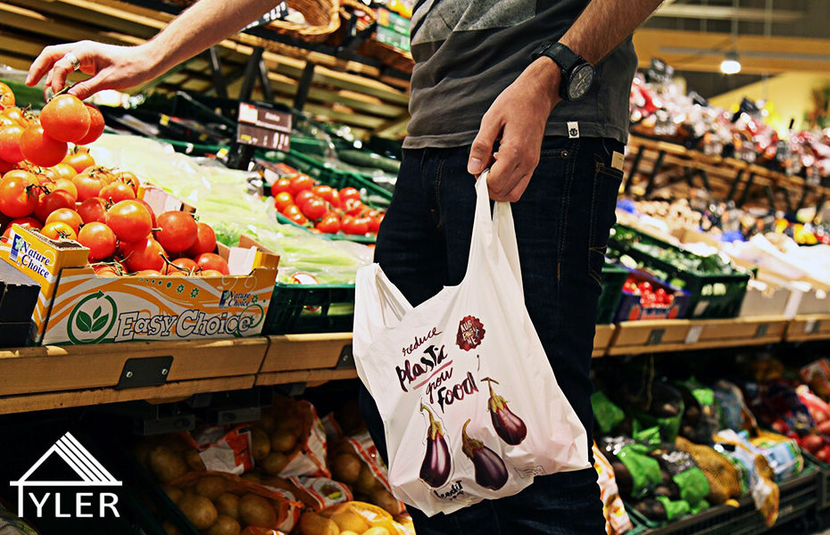 The development of biodegradable shopping bags banner
